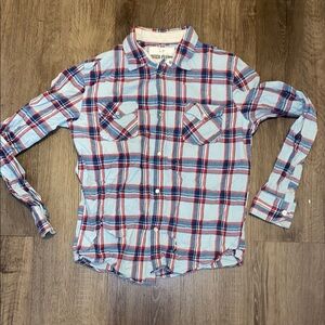 Blue and Red Plaid Shirt